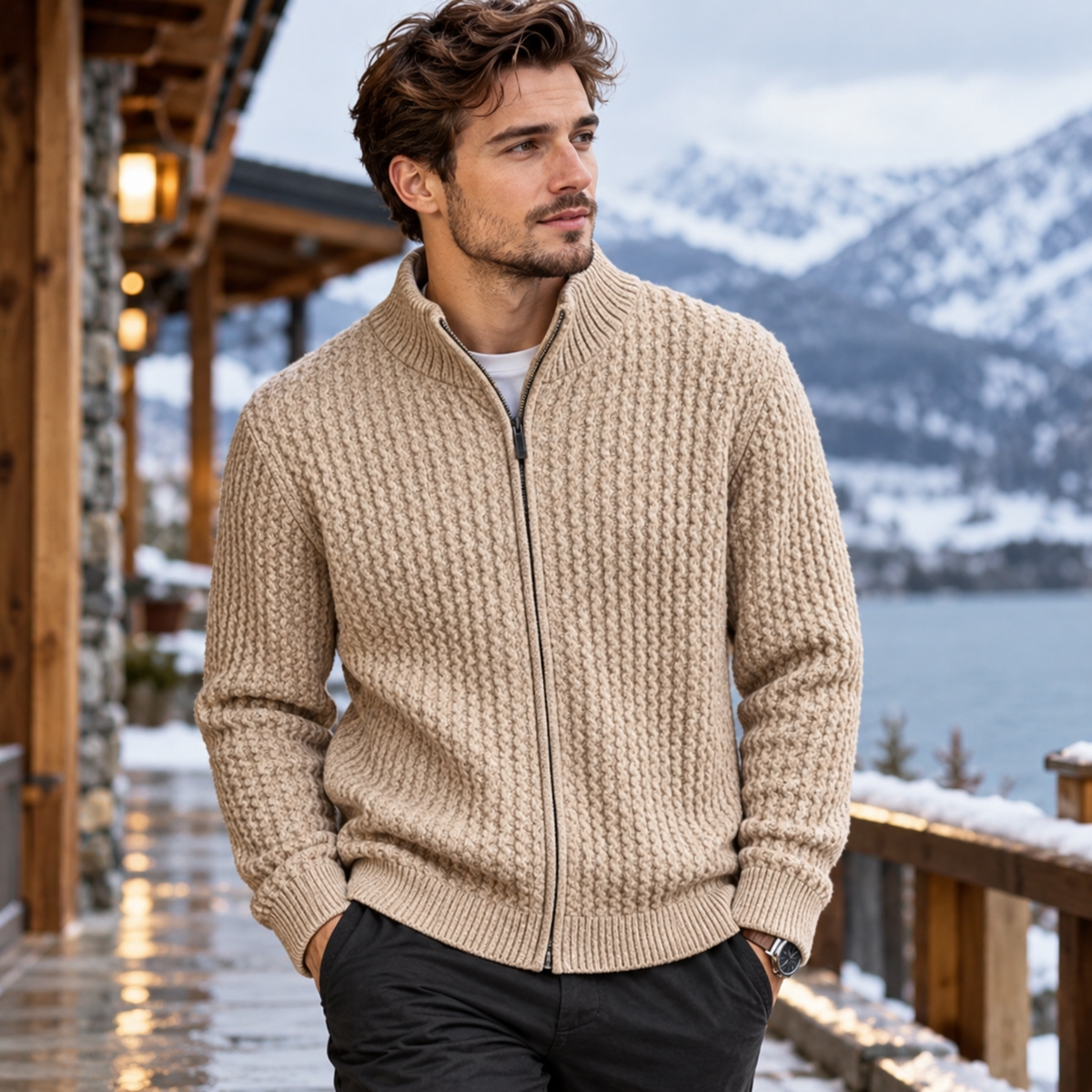 Men's Pure Wool Knitted Sweater