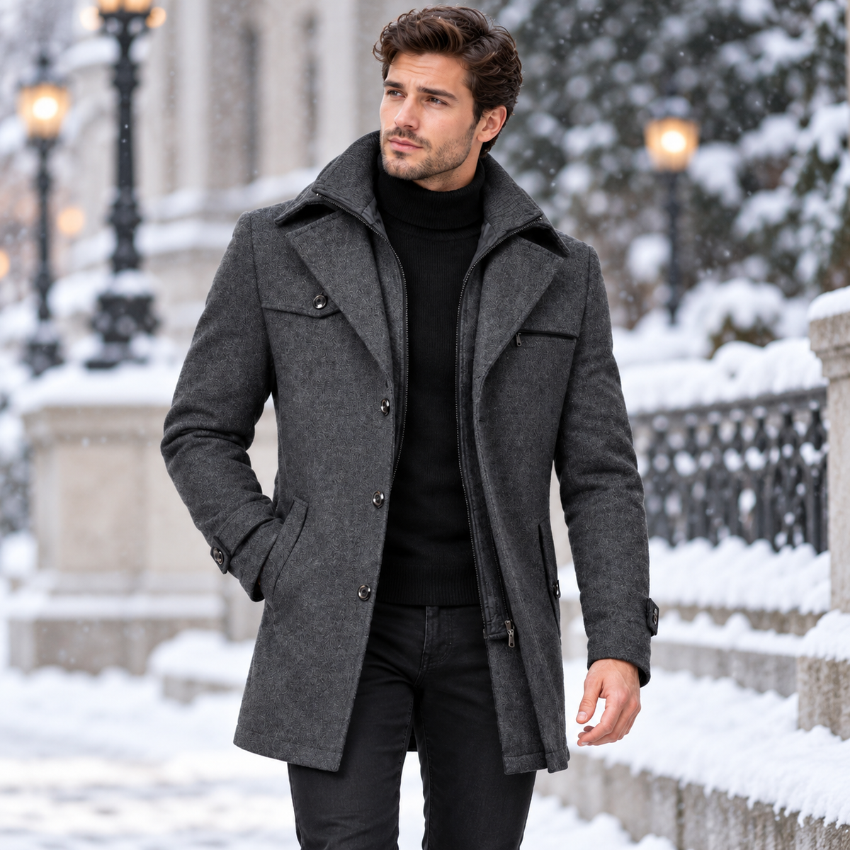 Men's Wool Business Casual Overcoat