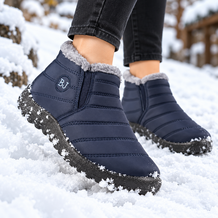 Unisex Plush-Lined Slip-On Ankle Snow Boots with Lightweight EVA Sole for Warm Winter Wear