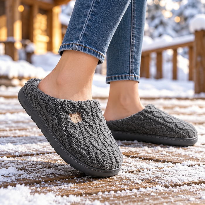 Unisex Teddy Bear Plush House Slippers with EVA Sole for Cozy Indoor Wear