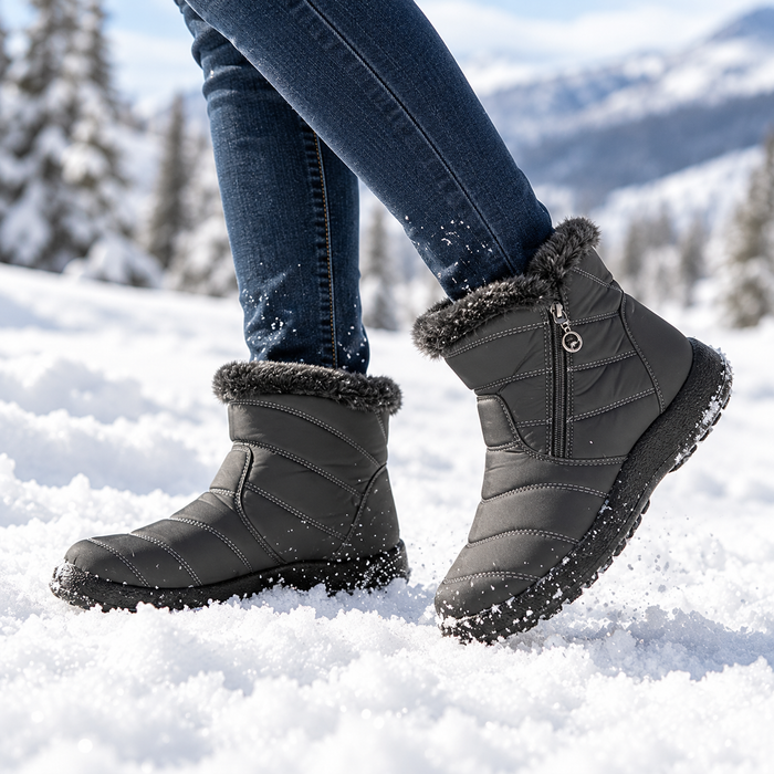 Women's Non-Slip Winter Snow Boots with Side Zip Closure for Outdoor Cold Weather