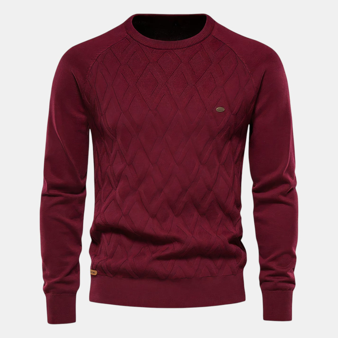 Men's Diamond Pattern Knitted Jumper