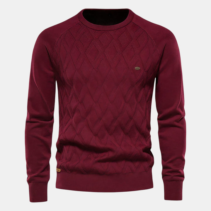 Men's Diamond Pattern Knitted Jumper