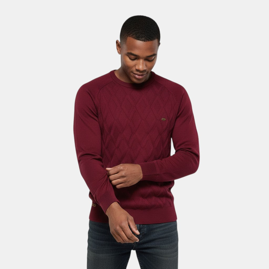 Men's Diamond Pattern Knitted Jumper