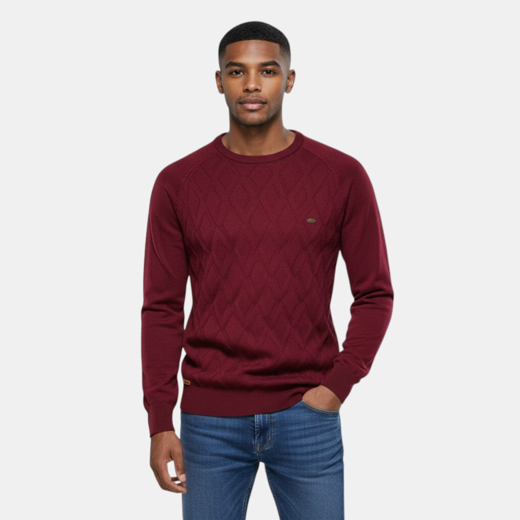 Men's Diamond Pattern Knitted Jumper