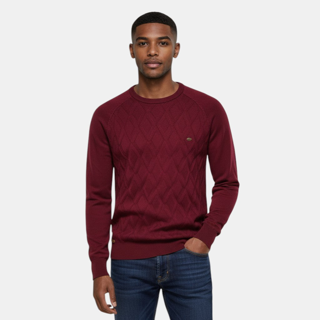 Men's Diamond Pattern Knitted Jumper