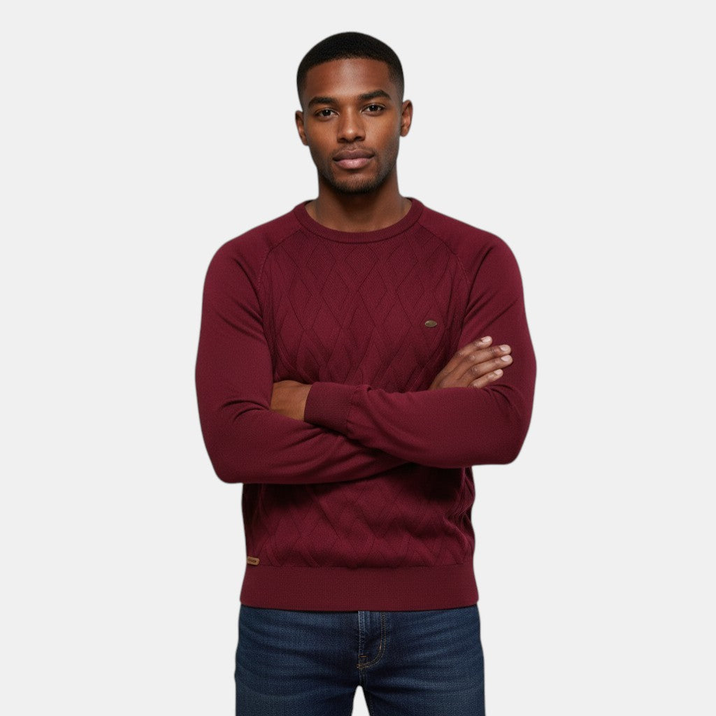 Men's Diamond Pattern Knitted Jumper