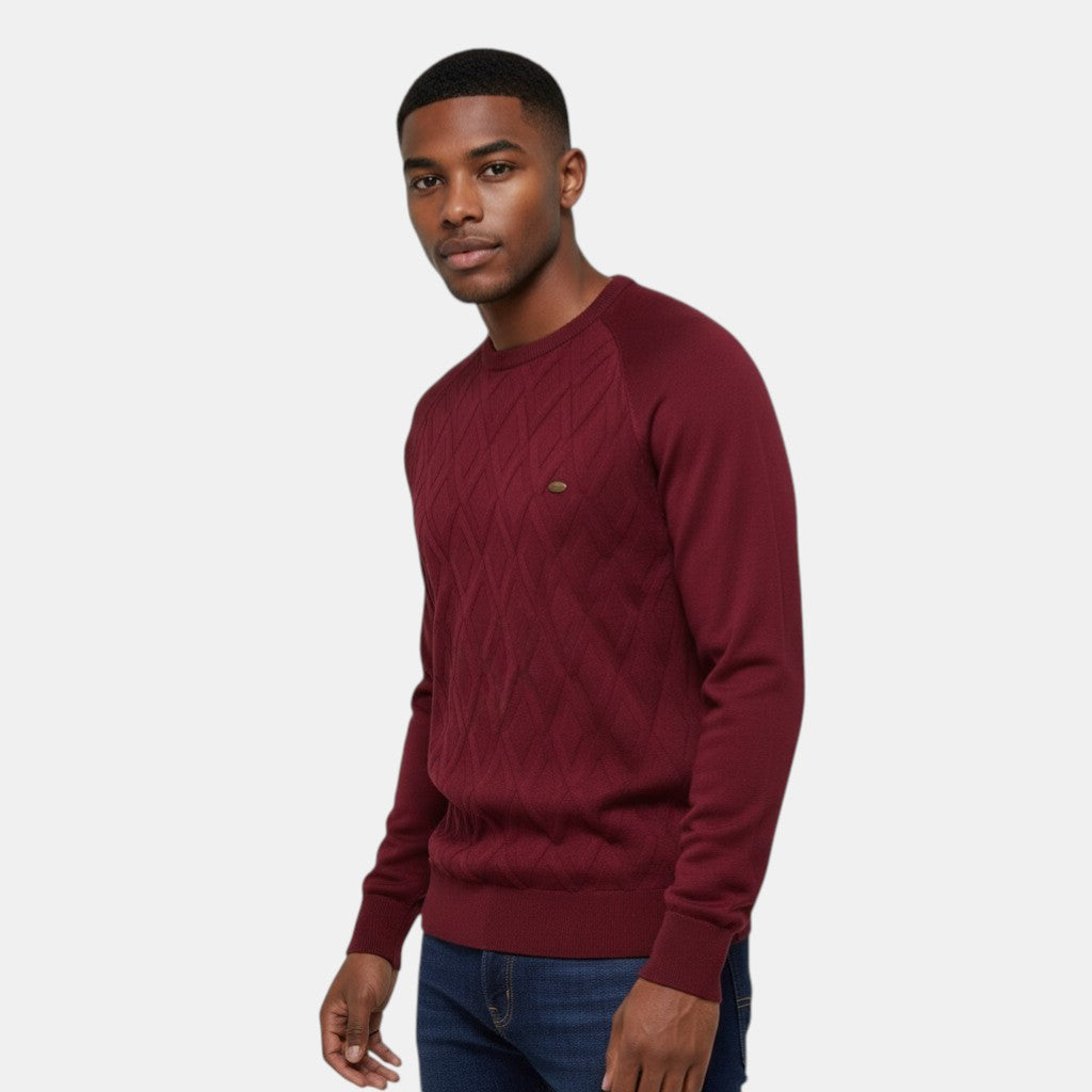 Men's Diamond Pattern Knitted Jumper
