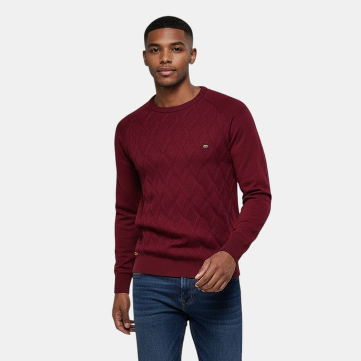 Men's Diamond Pattern Knitted Jumper