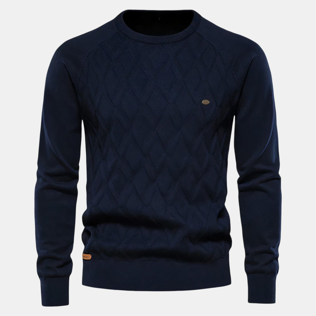 Men's Diamond Pattern Knitted Jumper