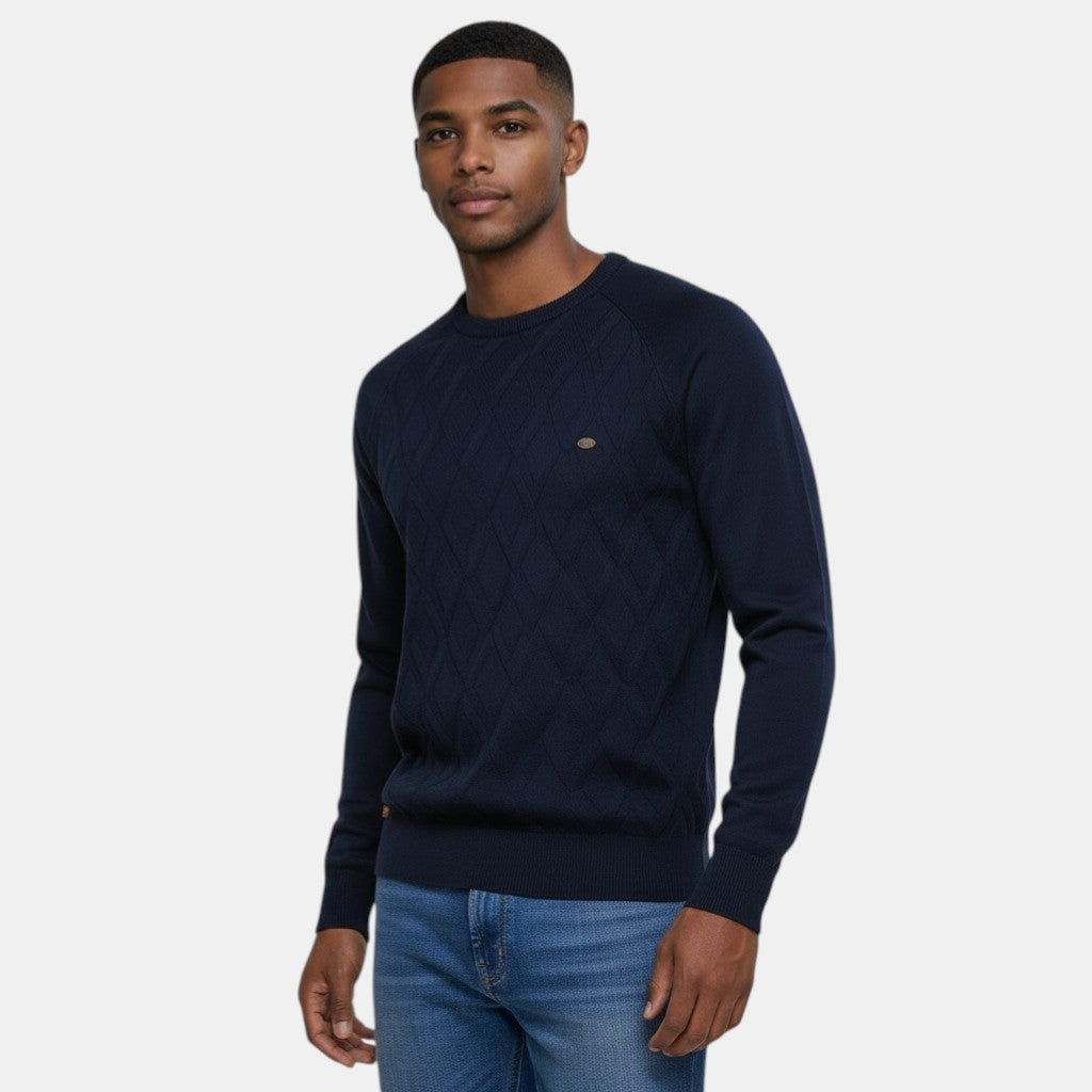 Men's Diamond Pattern Knitted Jumper