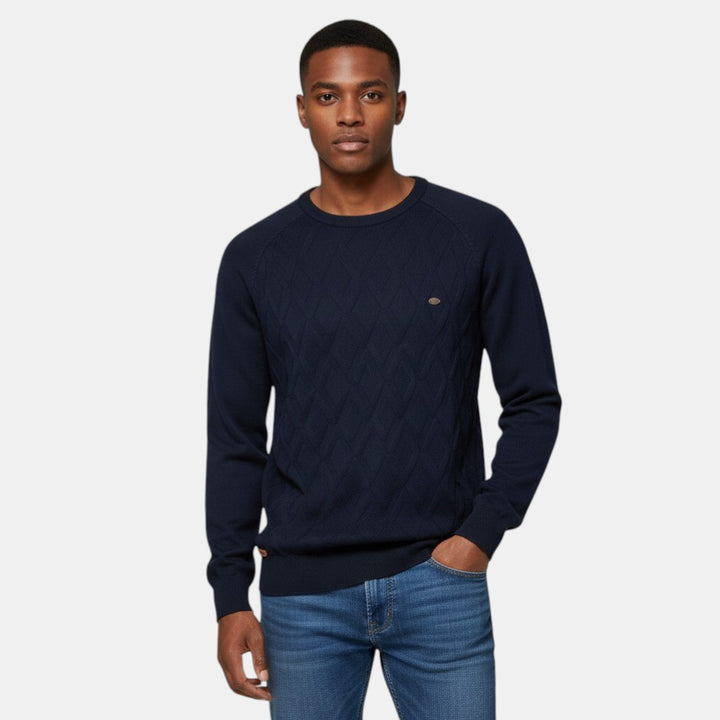 Men's Diamond Pattern Knitted Jumper