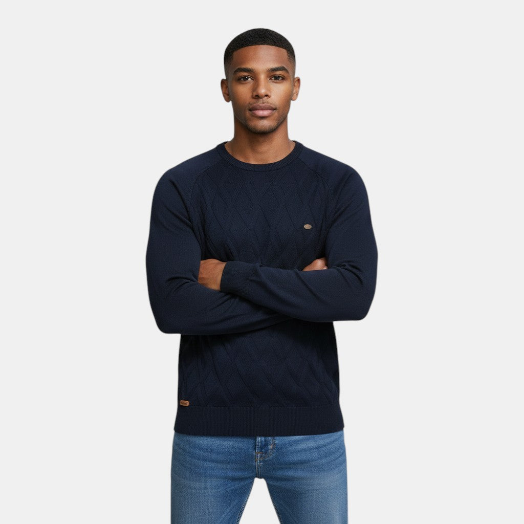 Men's Diamond Pattern Knitted Jumper