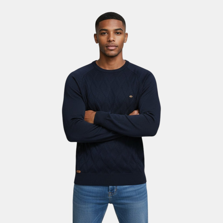 Men's Diamond Pattern Knitted Jumper