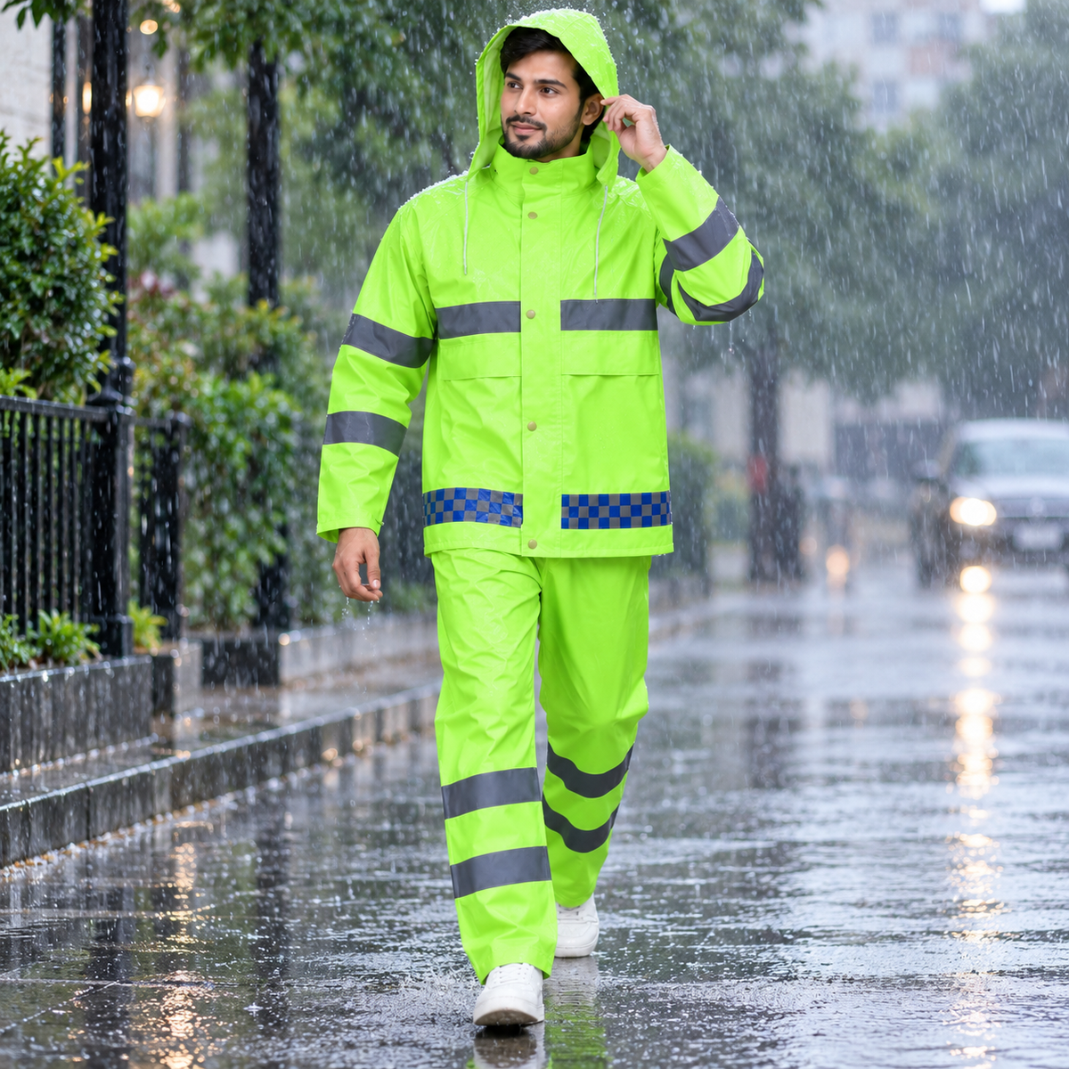 Oxford Cloth Split Raincoat for Rainy Outdoor Work