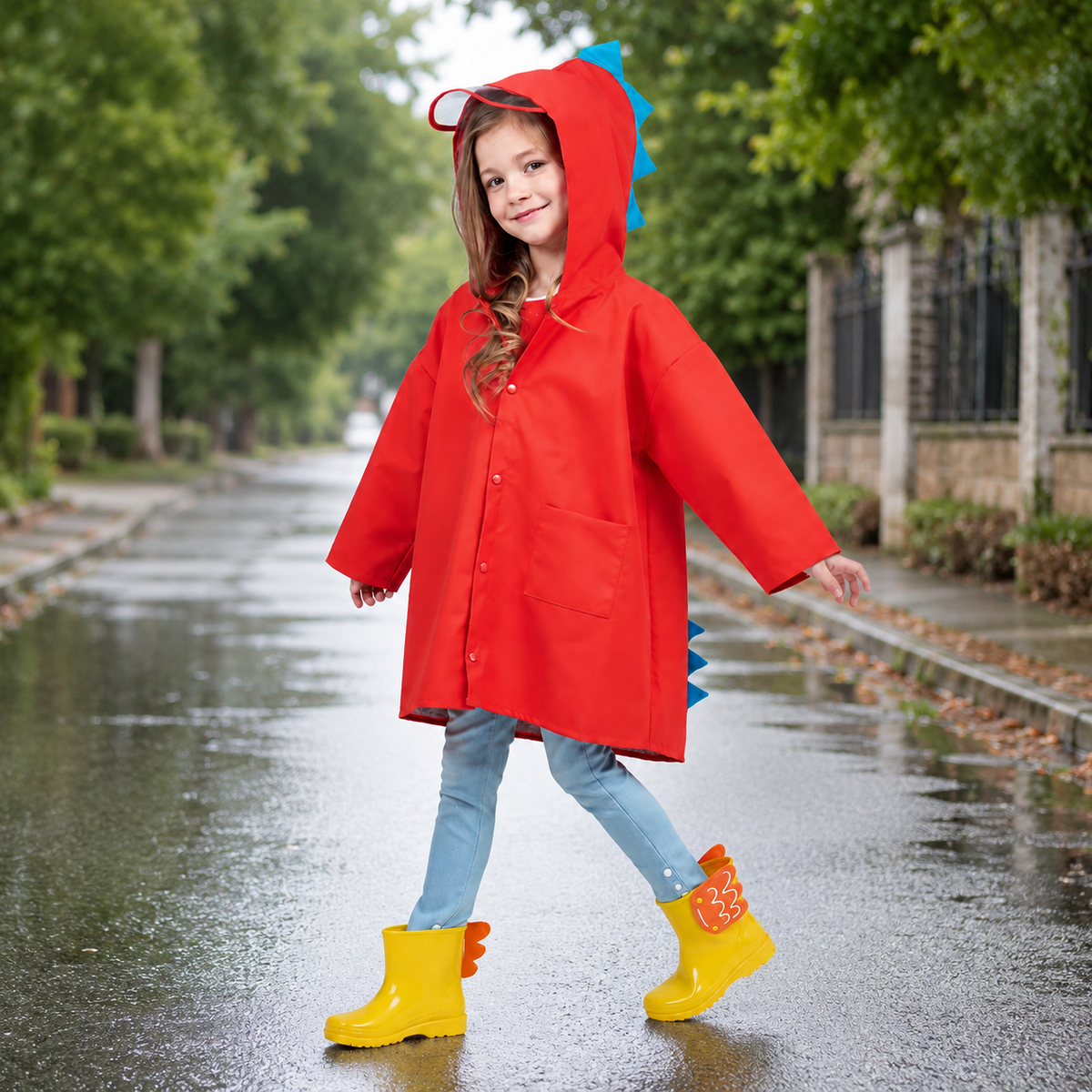 Dinosaur Print Raincoat for Dinosaur-Loving Kids