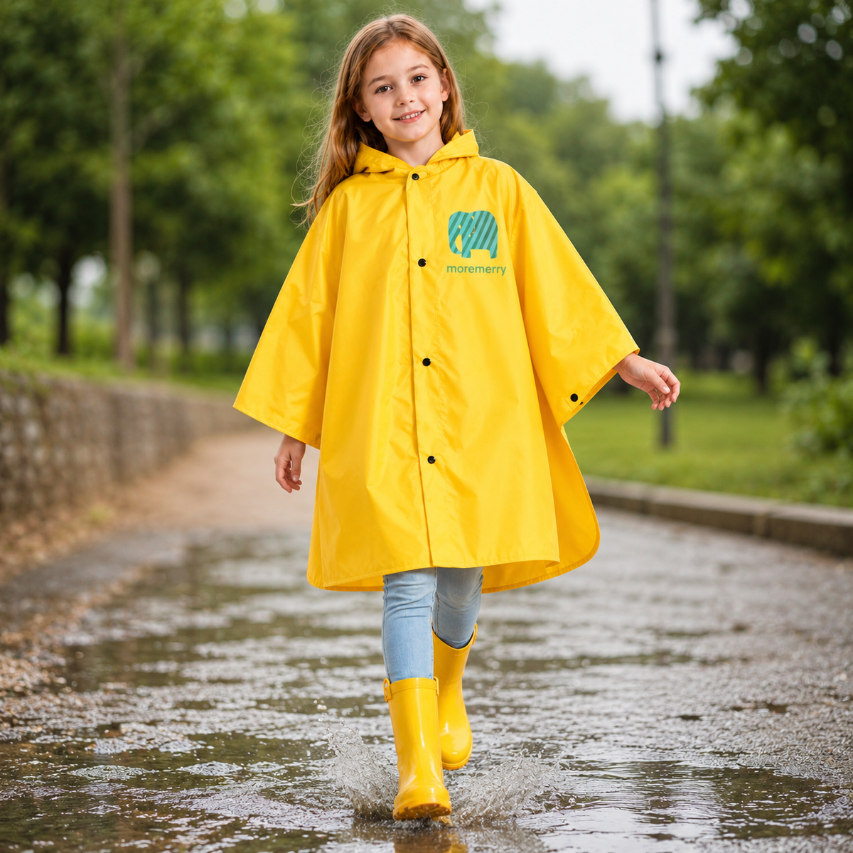 Poncho Cloak Raincoat for Primary School Kids