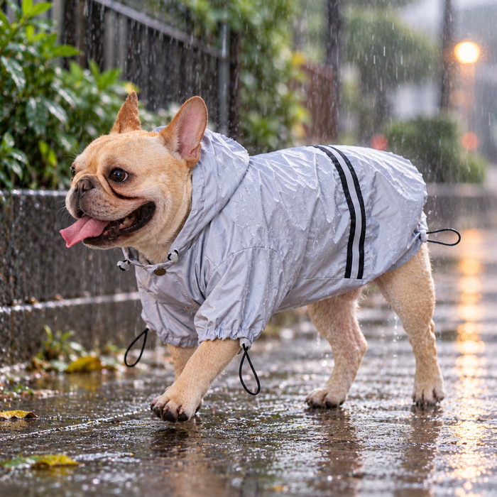 Reflective Waterproof Jacket with Coating for Small Pets