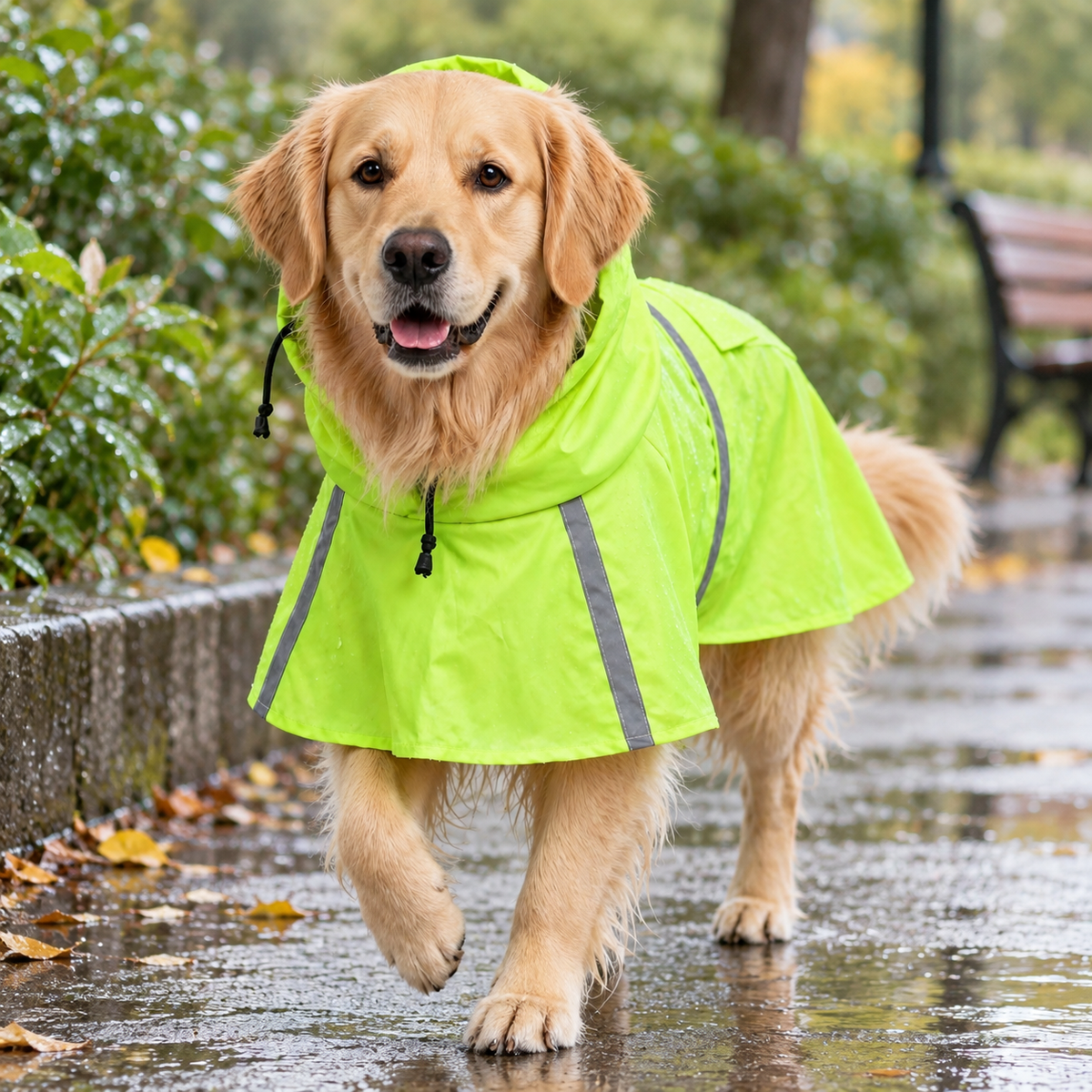 Windproof PU Raincoat for Dogs and Cats