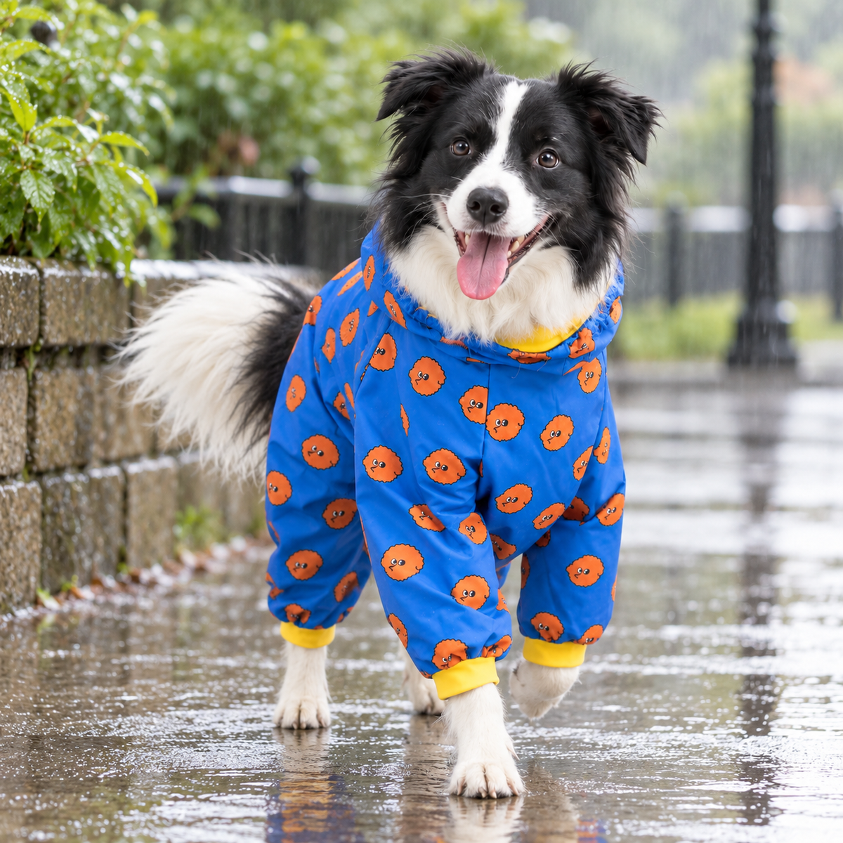 Cartoon Hooded Raincoat with Four-Leg Coverage for Dogs
