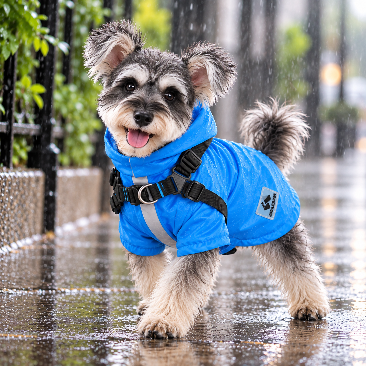 Chest and Back Windbreaker Raincoat for Cold, Wet Pets