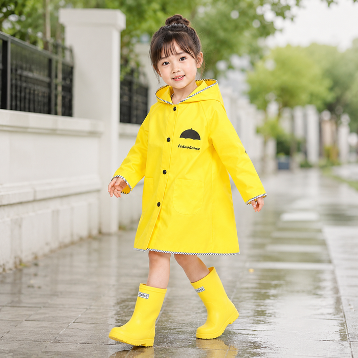 Fashion Print Raincoat for Boys and Girls at Play