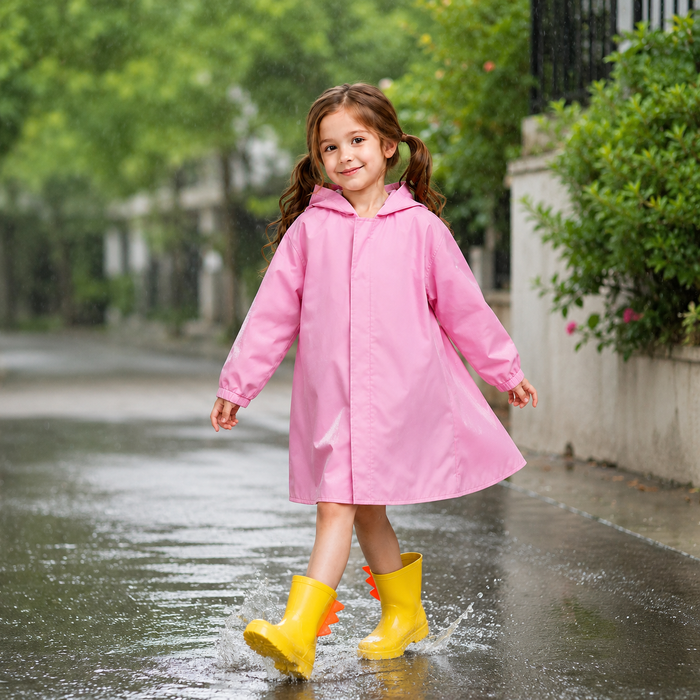 Cartoon One-Piece Raincoat for Kindergarten Pick-Up