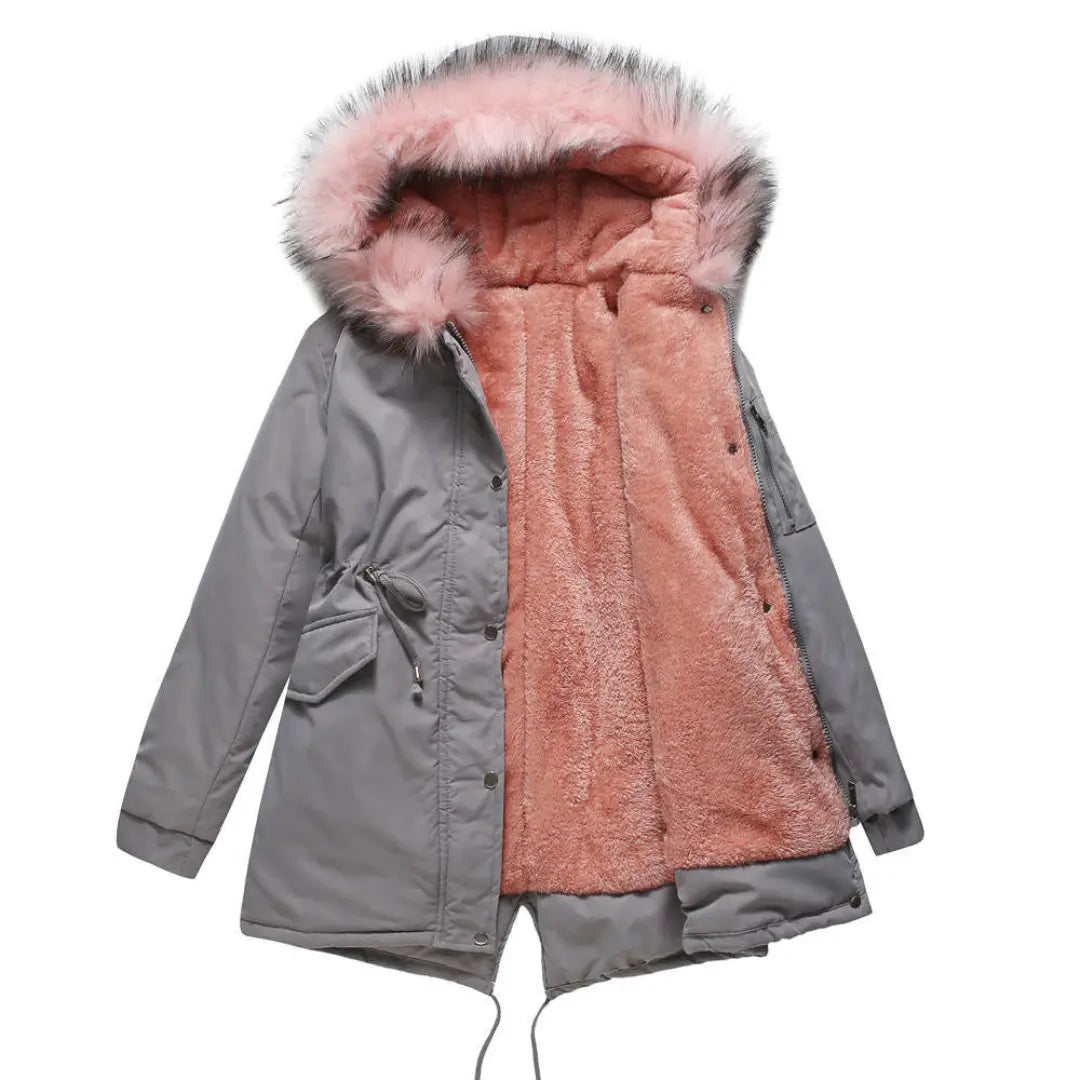 Women's Fleece Lined Parka Jacket with Hood