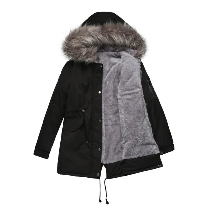 Women's Fleece Lined Parka Jacket with Hood