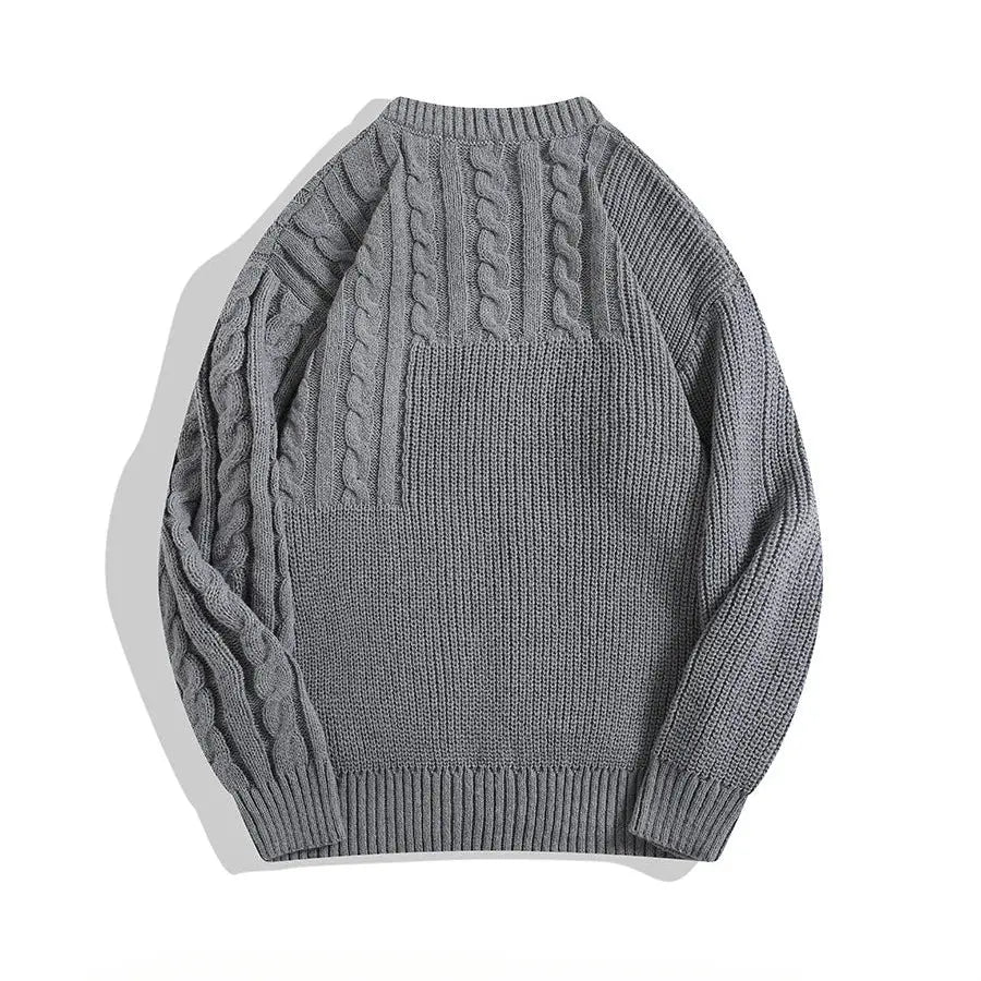 Women’s Cozy Mixed Knit Cardigan with Pockets