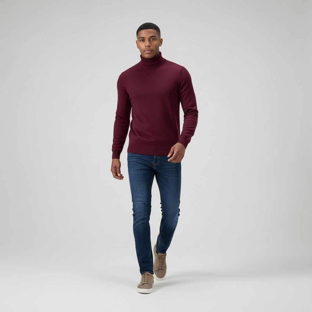 Men's Wool Roll Neck Jumper