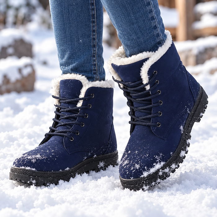 Women's Lightweight Lace-Up Platform Ankle Boots with Mid Heel for Everyday Wear