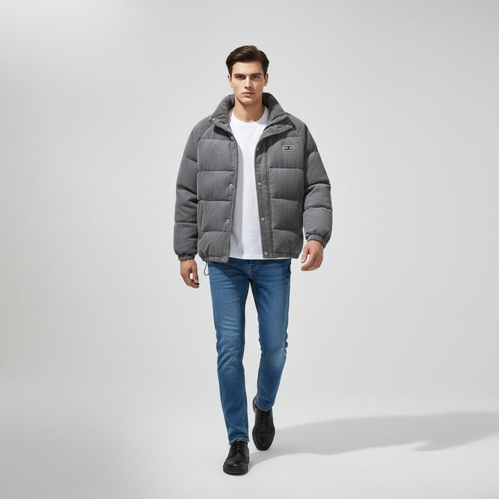 Men's Water-Repellent Winter Jacket with Adjustable Hood