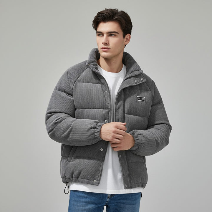 Men's Water-Repellent Winter Jacket with Adjustable Hood