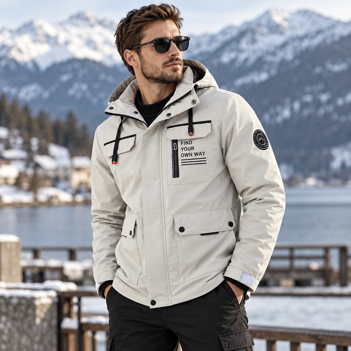 Men's Hooded Windproof Parka Jacket
