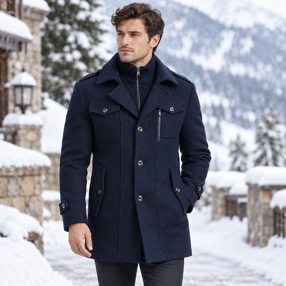 Men's Wool Zip-Up Jacket