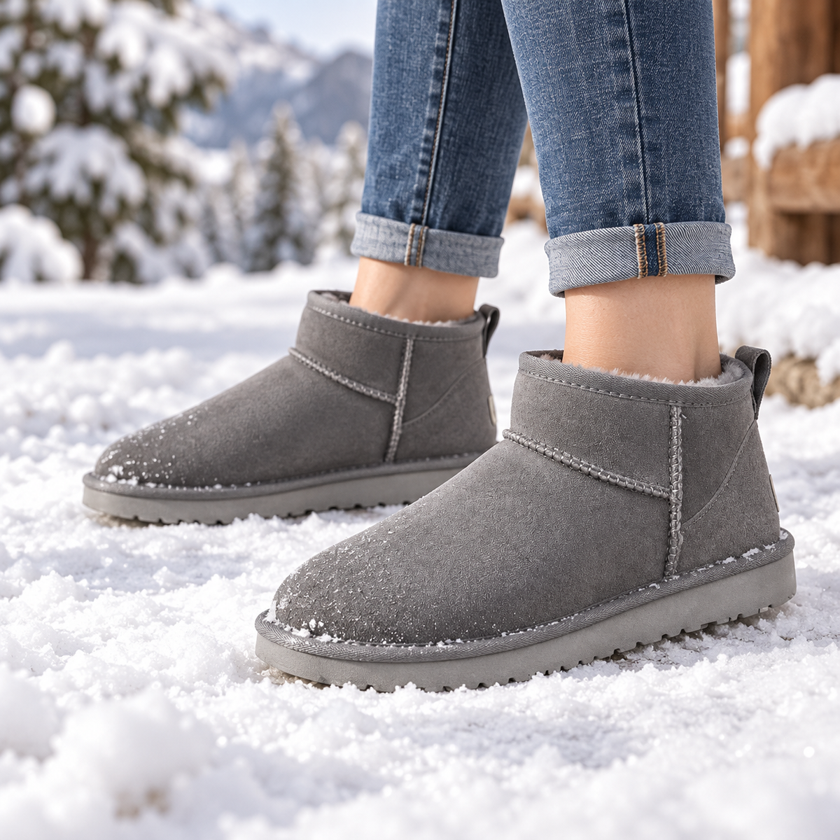 Women's Waterproof Winter Ankle Boots with Warm Lining and Non-Slip Rubber Sole