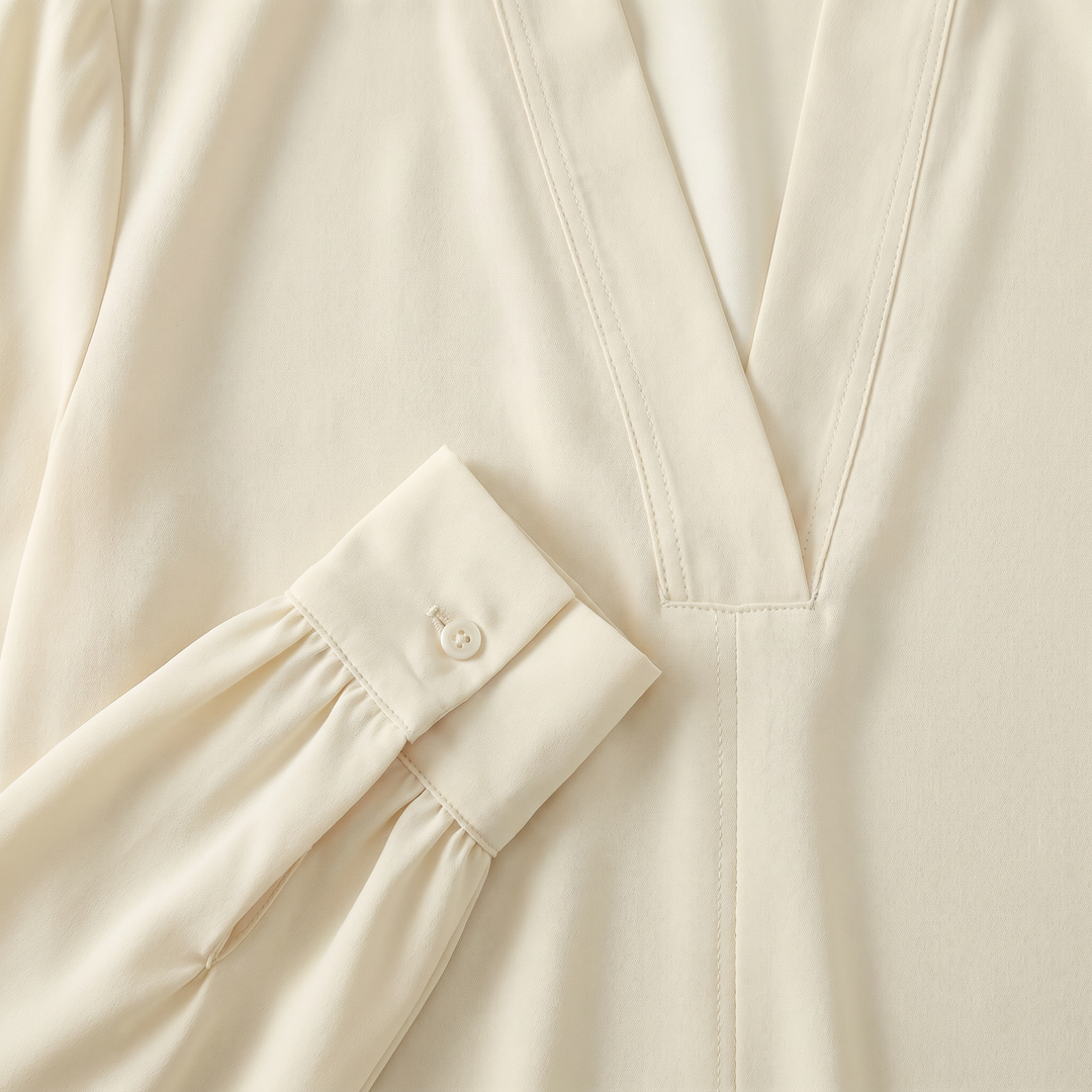 Women's Long Sleeve V-Neck Loose Blouse