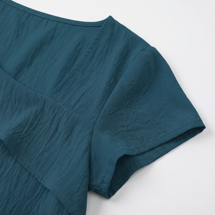 Women’s Asymmetrical Neck Short Sleeve Blouse
