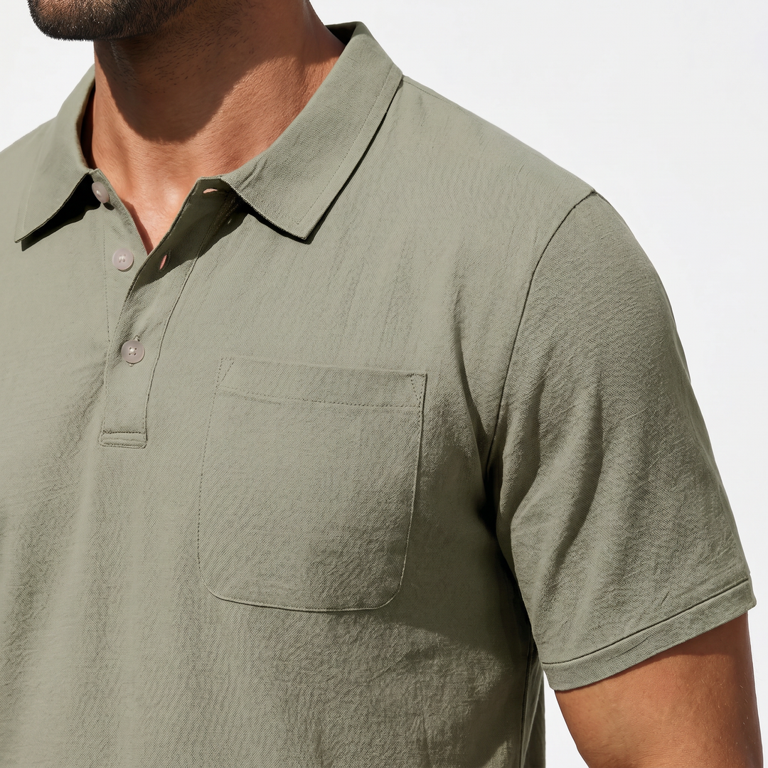 Men’s Short Sleeve Polo Shirt with Chest Pocket