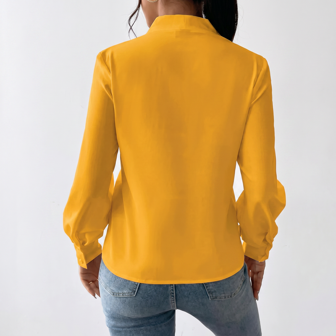 Women's Long Sleeve V-Neck Loose Blouse