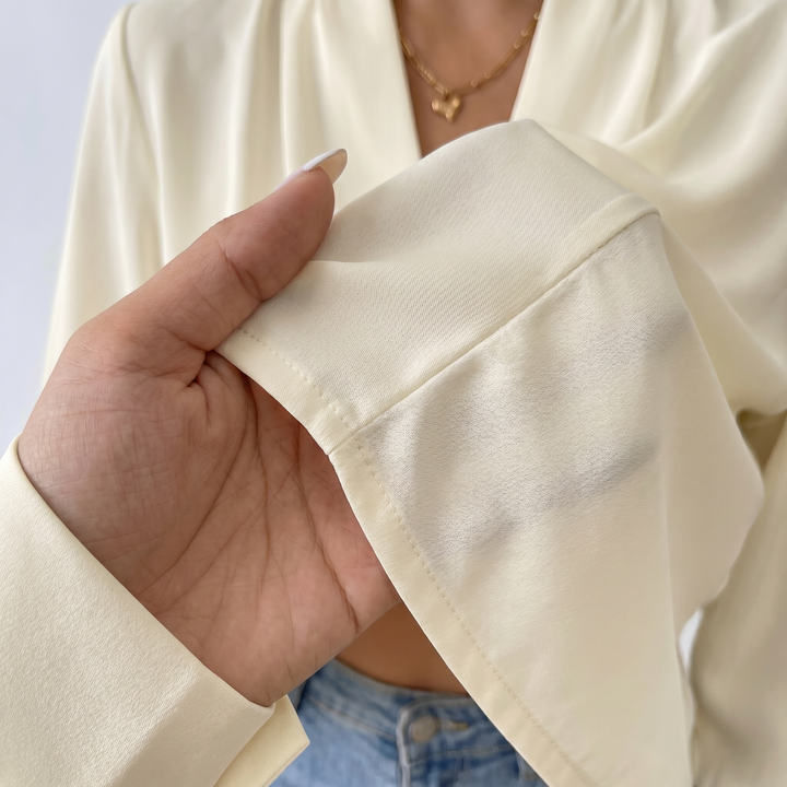 Women's Long Sleeve V-Neck Loose Blouse