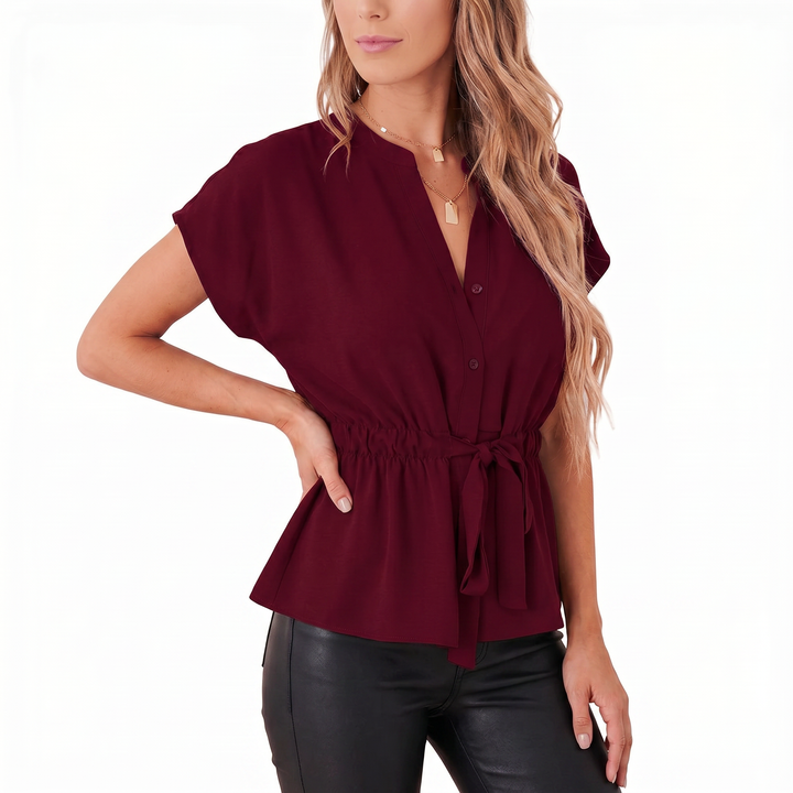 Women's Batwing Short Sleeve Chiffon Blouse