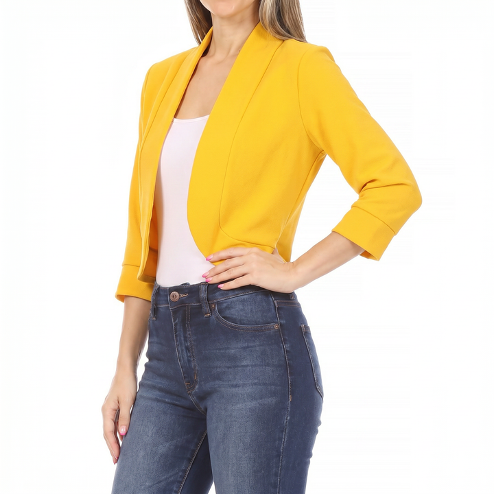 Women's Open Front Cropped Blazer