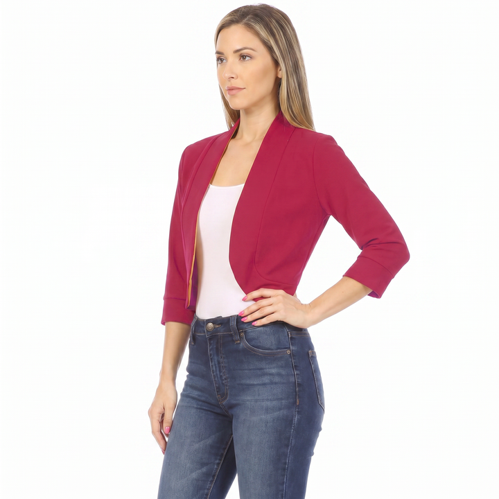Women's Open Front Cropped Blazer