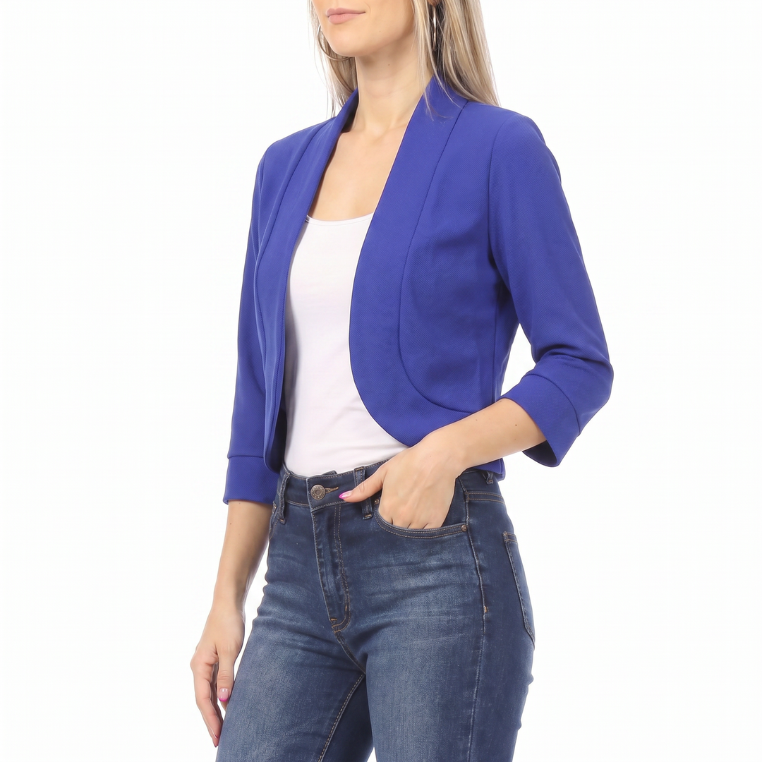 Women's Open Front Cropped Blazer