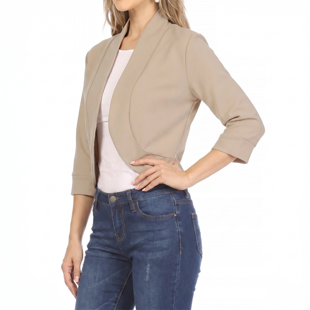 Women's Open Front Cropped Blazer