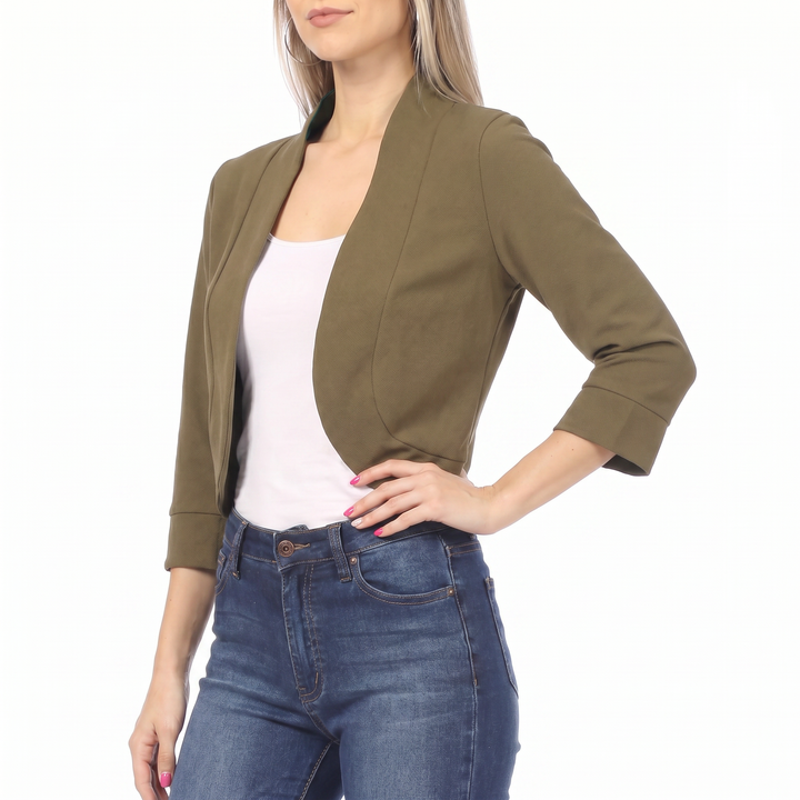 Women's Open Front Cropped Blazer
