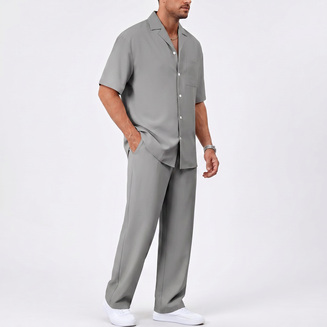 Men’s Short Sleeve Shirt and Trousers Set