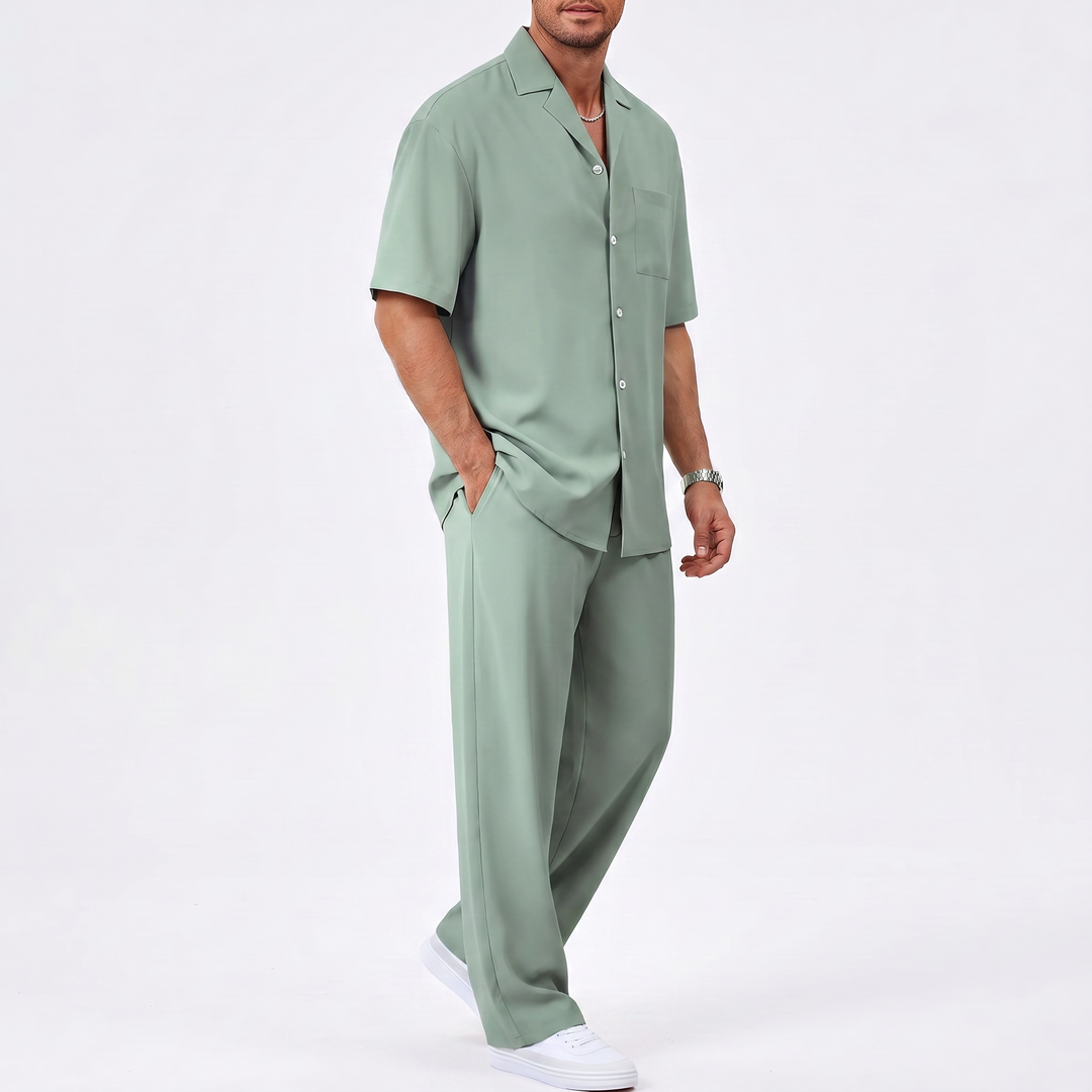 Men’s Short Sleeve Shirt and Trousers Set